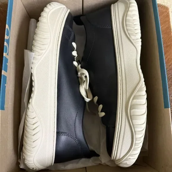 NEW $145 OTBT‎ Pangea 8.5 Platform Sneakers Black Leather Athleisure Chunky - Picture 9 of 9